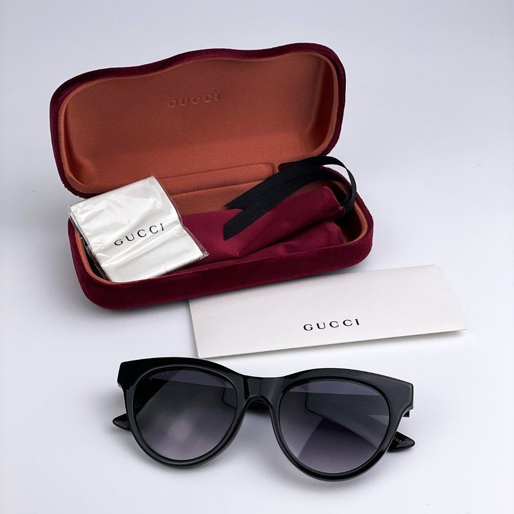 NEW GUCCI GG0763S 001 Black Gray Gradient Cat Eye Women Sunglasses - Picture 9 of 12